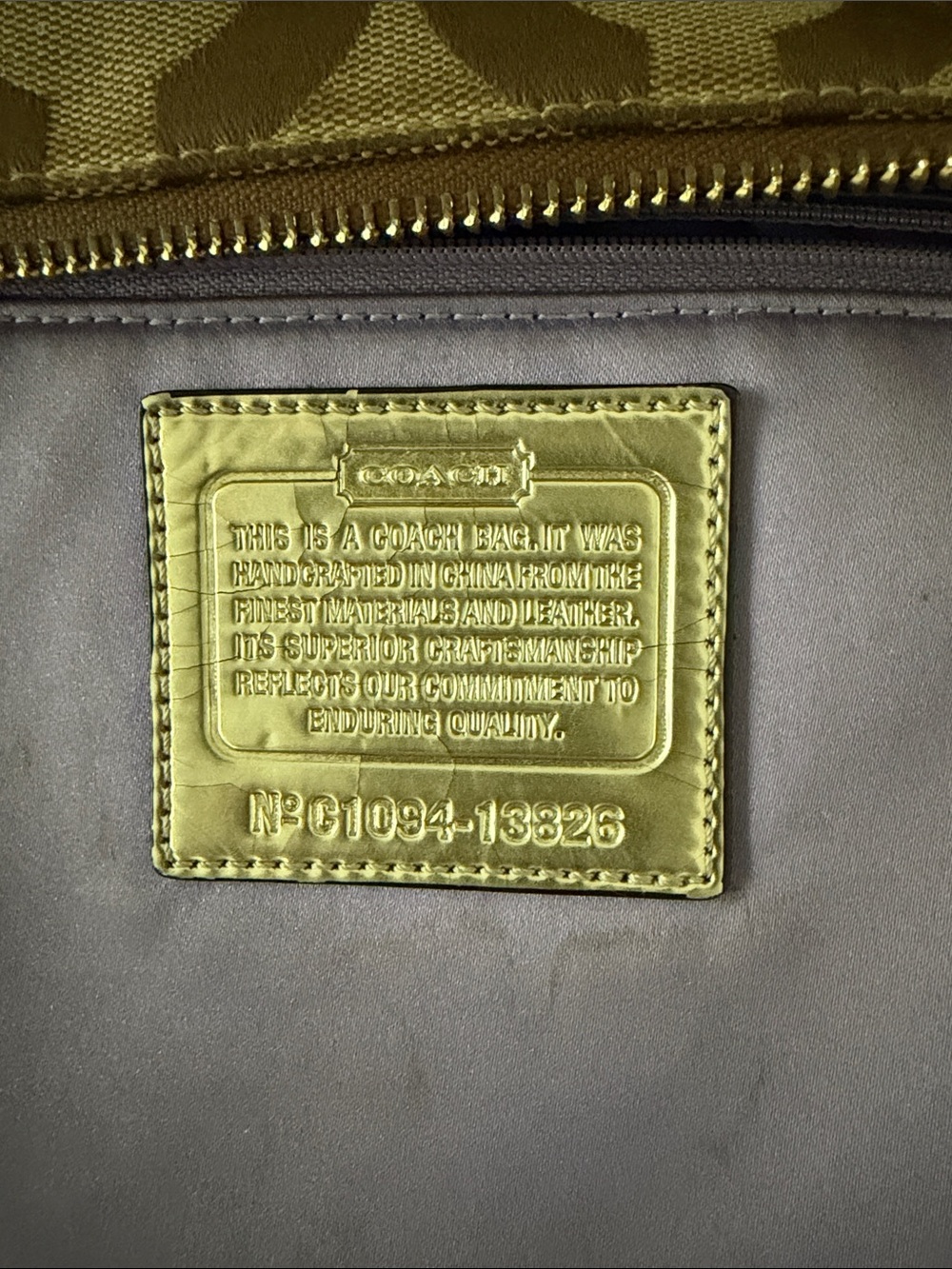 Coach Poppy Op Art Glam signature tote #13826 w/applique to cover issues - Picture 7 of 12